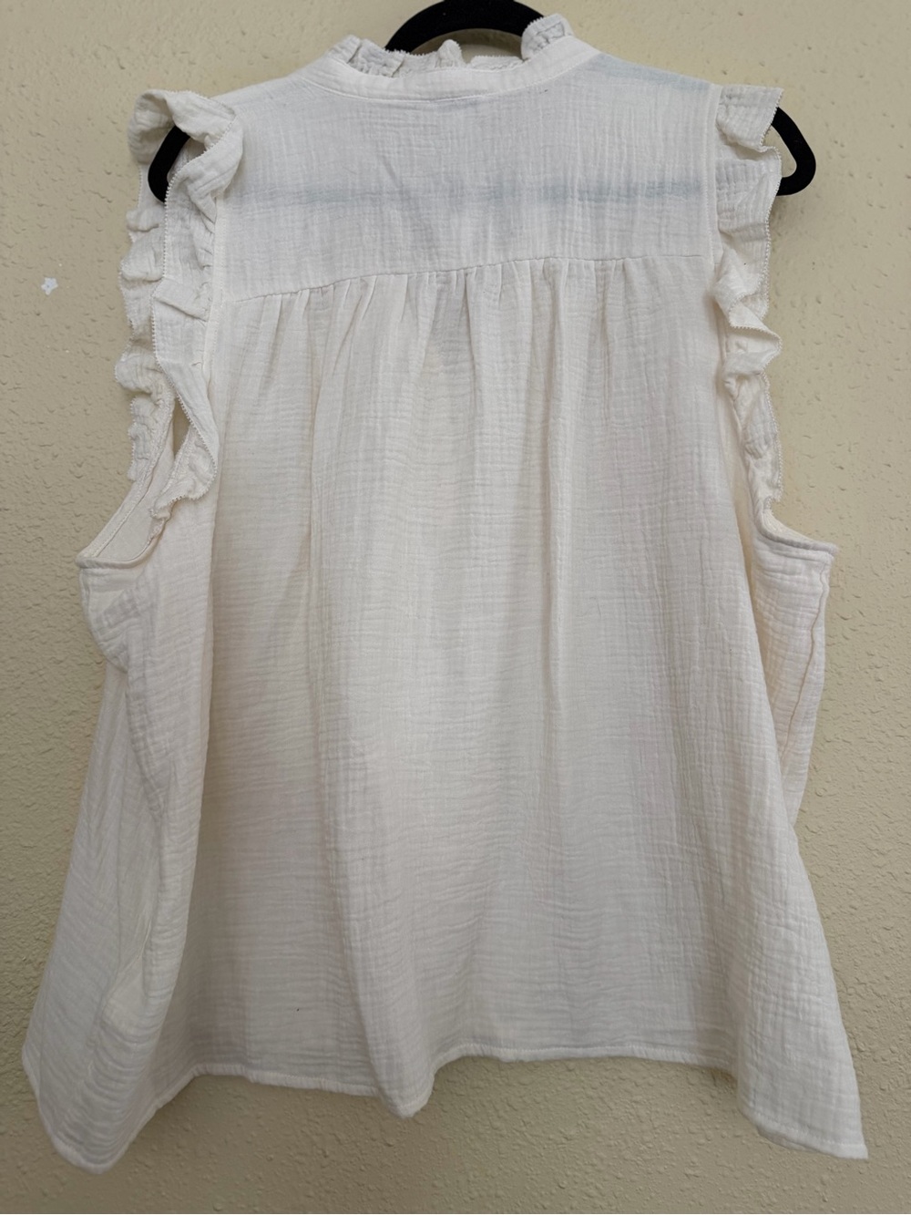 NWT | J.Crew | Gauze Smocked Ruffleneck Top Ivory - Size 2X - Picture 4 of 4